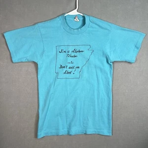 Vintage 80s Stephens Trader Little Rock Arkansas T Shirt Adult Medium Blue Mens - Picture 1 of 9