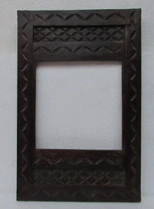 Vintage Old Hand Carved Carving Wooden Picture Photo Frame, Collectible - Picture 1 of 5