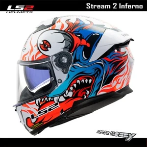INTEGRALHELM LS2 FF808 STREAM 2 INFERNO WHITE BLUE ECE 22.06 GLÄNZENDLACK - Bild 1 von 2