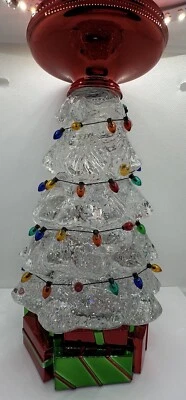 Bath & Body Works Christmas Tree Water Globe 3 Wick Pedestal Candle Holder - Image 1 of 3