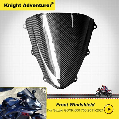 100% 3K Dry Carbon Fiber Windshield Windscreen For 2013 Suzuki GSXR 750 - Изображение 1 из 4