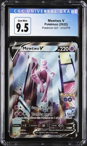 CGC Gem Mint 9.5 Mewtwo V (Alternate Full Art) 072/078 Pokemon GO Blue Label - Picture 1 of 2
