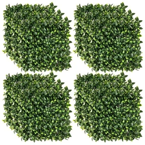 12 Pcs 20" x 20" Faux Topiary Gardenia Shrub Grass Panels w/Insertable Branches - Picture 1 of 10