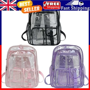 Mochila transparente transparente bolsa de libros resistente de gran capacidad para viajes al aire libre - Imagen 1 de 9