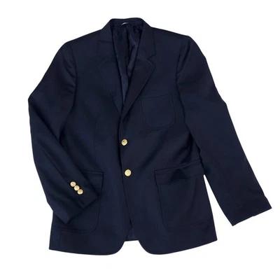 Chaqueta Blazer Brooks Brothers Negra Dorada Botón Lana Loro Piana Juvenil Talla 18 Foto 1 de 4