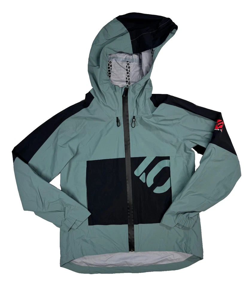 Adidas Five Ten All Mountain RAIN.RDY Jacket Sz Medium Hazy Emerald/Black GP7212 - Image 1 of 4