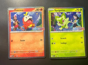 Pokemon Horizons Stamped Promo Set Fuecoco 192 /Sprigatito 191 Surging Sparks - Picture 1 of 2
