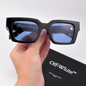 Off-White Women Sunglasses Havana Blue Square OERI008 VIRGIL 6045 NEW AUTHENTIC - Picture 1 of 12