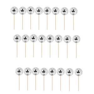 24 Piezas Disco--Cupcake-Topper, Disco--Cupcake-Picks, Reflejos5162 - Imagen 1 de 7