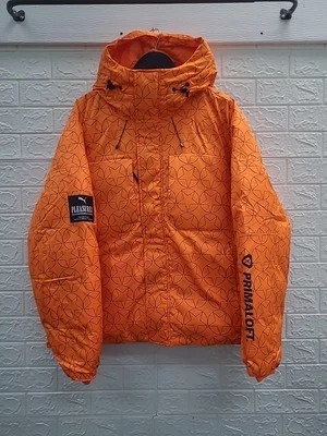 New Puma X Pleasures Puffer Jacket Orange Glow Sz Large - Image 1 of 4