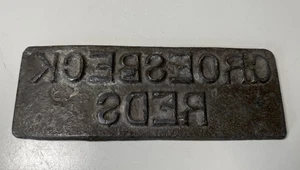 GROESBECK REDS antike Ton Ziegelform Metall Stempelplatte Groesbeck, TX - Bild 1 von 5