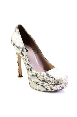 Женские кожаные туфли-лодочки Joan & David с анималистическим принтом на круглом носке бежевые размер 6 М - Изображение 1 из 4