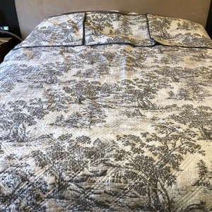 Martha Stewart Collection For Macys King Quilt Fox Toile 90”x105” & 3 Shams Read - Picture 1 of 16