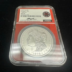 2023 FIJI MORGAN Dollar FIRST DAY OF ISSUE 1878-CC NGC MS70 - David Ryder Signed - Picture 1 of 7