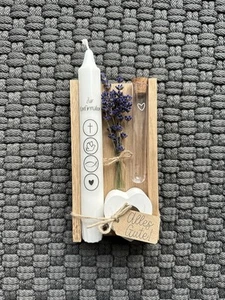 Konfirmation Geschenkset Geld Lavendel Geldgeschenk Set Kerze Kerzenhalter Reage - Bild 1 von 1