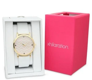 Xhilaration Womens White Leather Watch with Pink and Gold Face 10024380 - Picture 1 of 4