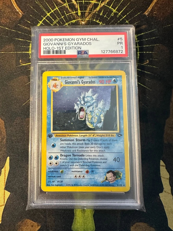Pokemon Giovanni's Gyarados 5/132 Gym Challenge 1st Edition Holo Vintage PSA 1 - Image 1 of 2