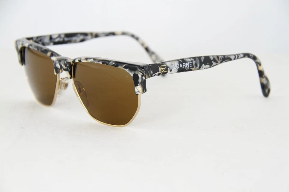 Gafas de sol vintage Vuarnet 438 acetato negro y plateado PX2000 lentes marrón mineral Foto 1 de 3
