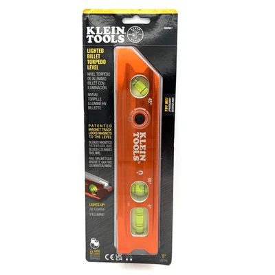 KLEIN TOOLS 935RBLT 9 in LIGHTED BILLET TORPEDO LEVEL - RARE EARTH MAGNETS -NEW - Image 1 of 4