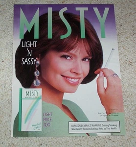 1996 print ad page - MISTY cigarettes Pretty Girl lady smoking light & sassy - Picture 1 of 1