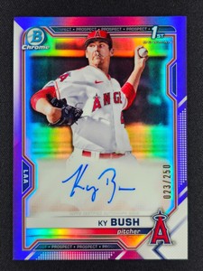 Ky Bush 2021 Bowman Chrome Draft 1st Purple Refractor /250 AUTO ANGELS