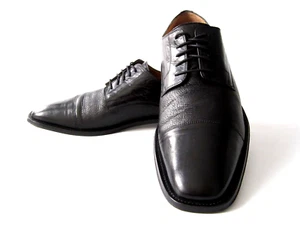 Johnston Murphy 13M nero pelle berretto punta Oxford uomo 15 0671 Vero Cucio stringato - Foto 1 di 15