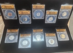Juego de 10 monedas 2018-S 50 aniversario plata reverso prueba RP70 ANACS - #52 de 150 - Imagen 1 de 12
