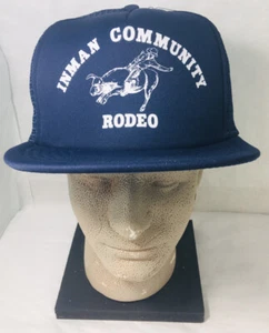 New RODEO Inman (SC) Community COWBOY Mesh Snapback Baseball Cap- Dark Blue - Picture 1 of 5