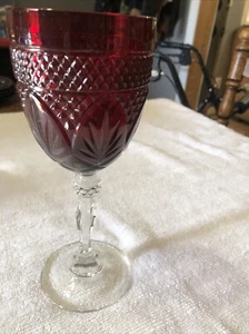 Cristal D'Arques Durand ANTIGUO RUBÍ ROJO Vino Copas de Agua 8" Solo 1 - Imagen 1 de 9