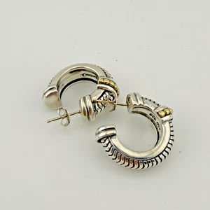 Lagos Caviar 18K Gold Sterling Silver Hoop Earrings - Picture 1 of 11