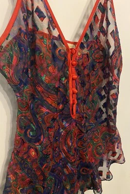 Винтажный Victoria's Secret золотой этикетки металлический цветочный чистый плюшевый боди Sm😱😍 - Изображение 1 из 4