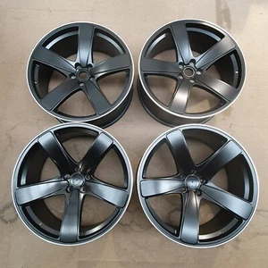Juego de 4 aleaciones 21x9 et26 + 21x10 et19 5x112 / negro satinado ML - defectos de pintura - Imagen 1 de 11