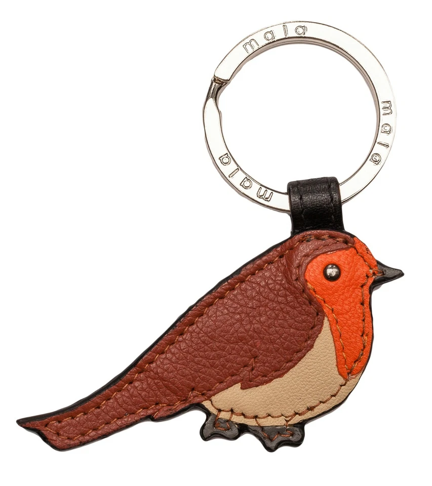 Cute Robin Leather keyring ladies by Mala Leather 907 97 bird key ring - Image 1 of 1