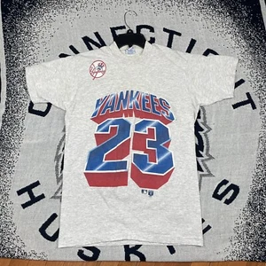 VTG 90s Salem New York Yankees Don Mattingly Graphic T-Shirt ADULT MEDIUM - READ - Picture 1 of 16