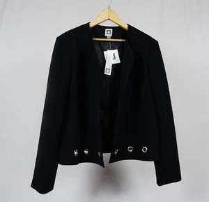 Anne Klein Black Blazer with Decorative Gold Grommet Trim Size Large NWT - Picture 1 of 9