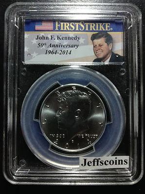2014 D Silver Uncirculated Kennedy Half PCGS MS69 50th Anniversary  - Image 1 of 2