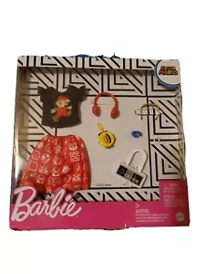 Ropa Barbie - Super Mario Negro Pixelado Top, Falda Roja y 6 Accesorios - Imagen 1 de 1