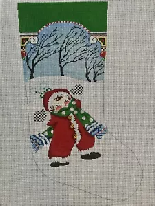 Mary Engelbreit Handpainted Needlepoint Canvas XMAS Woodland Stocking 20” - Picture 1 of 7
