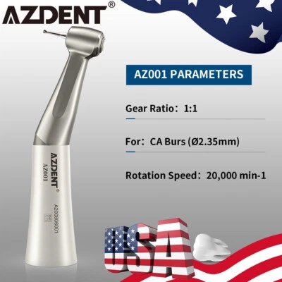 AZDENT Dental Relación 1:1 Baja Velocidad Contra Ángulo Pieza de Mano Pulsador Foto 1 de 4