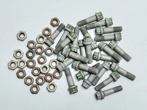 Lot Of 25 12 Point Bolts & 25 Steel Lock Nuts 5/1-24 Aircraft USA - Picture 1 of 1
