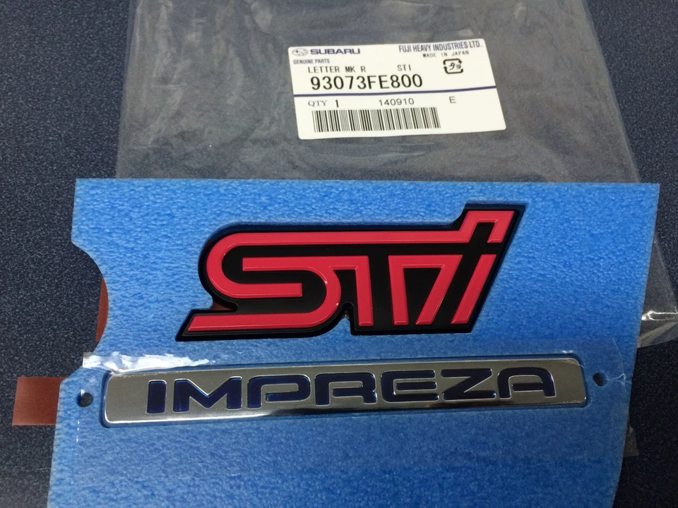 NEW Genuine OEM Subaru Rear Badge Set " STi Impreza " 2006 2007 WRX STi Genuine - Image 1 of 1