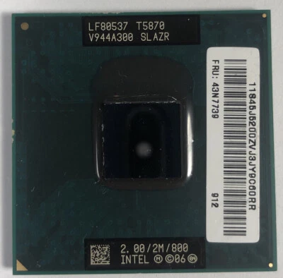 Intel Core 2 Duo T5870 2.0 GHz Mobile Laptop CPU Processor SLAZR - Image 1 of 2
