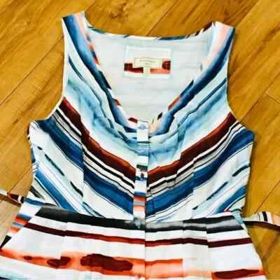 Vestido sin mangas a rayas Moulinette Soeurs Anthropologie playa costera 12 Foto 1 de 4