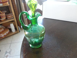 Cruet vittoriano verde dipinto a mano - Foto 1 di 4