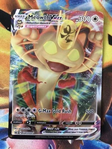 POKEMON MEOWTH VMAX STANDARD SIZE PROMO CARD SWSH005 HOLO RARE - Bild 1 von 2