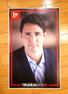 Affiche originale Justin Trudeau 2015 - 43x28cm - Parti libéral élection Canada - Photo 1/1