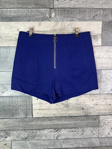 Pantalones Cortos Anthropologie Maeve Mujer Talla UK 8 Azul Micro Cremallera Frontal Cintura Alta - Imagen 1 de 8