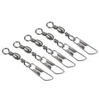 Fishing Barrel Swivel with Safety Snap, 50Pcs 17lb Carbon Steel, Black