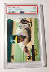 RICKEY HENDERSON -- 1994 PINNACLE -- #450 -- PSA MINT 9