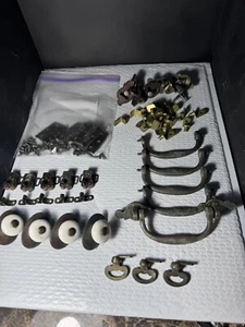 Vintage Set Handles Brass and Accessories for Cabinets or Pedestals (Z71) - Picture 1 of 9